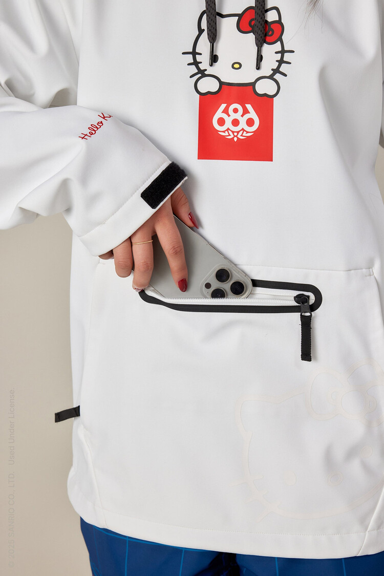 686 686 Waterproof Hoody (Womens) 2026 | Hello Kitty White
