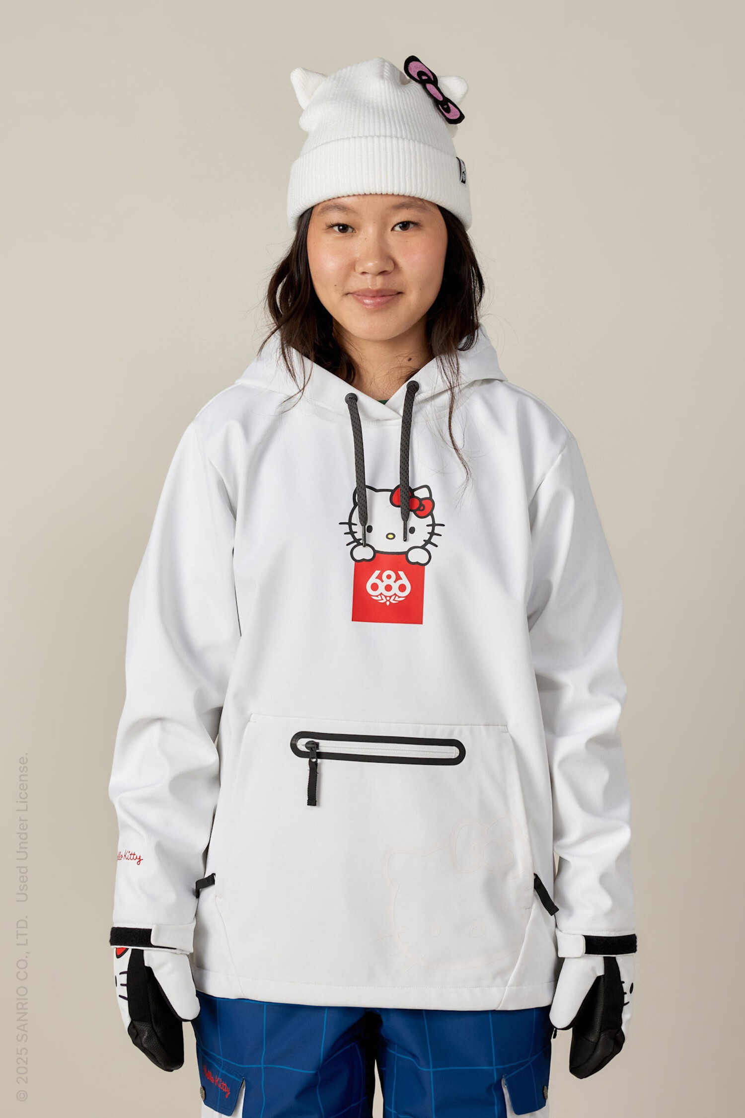686 Waterproof Hoody (Womens) 2026 | Hello Kitty White - The Drop