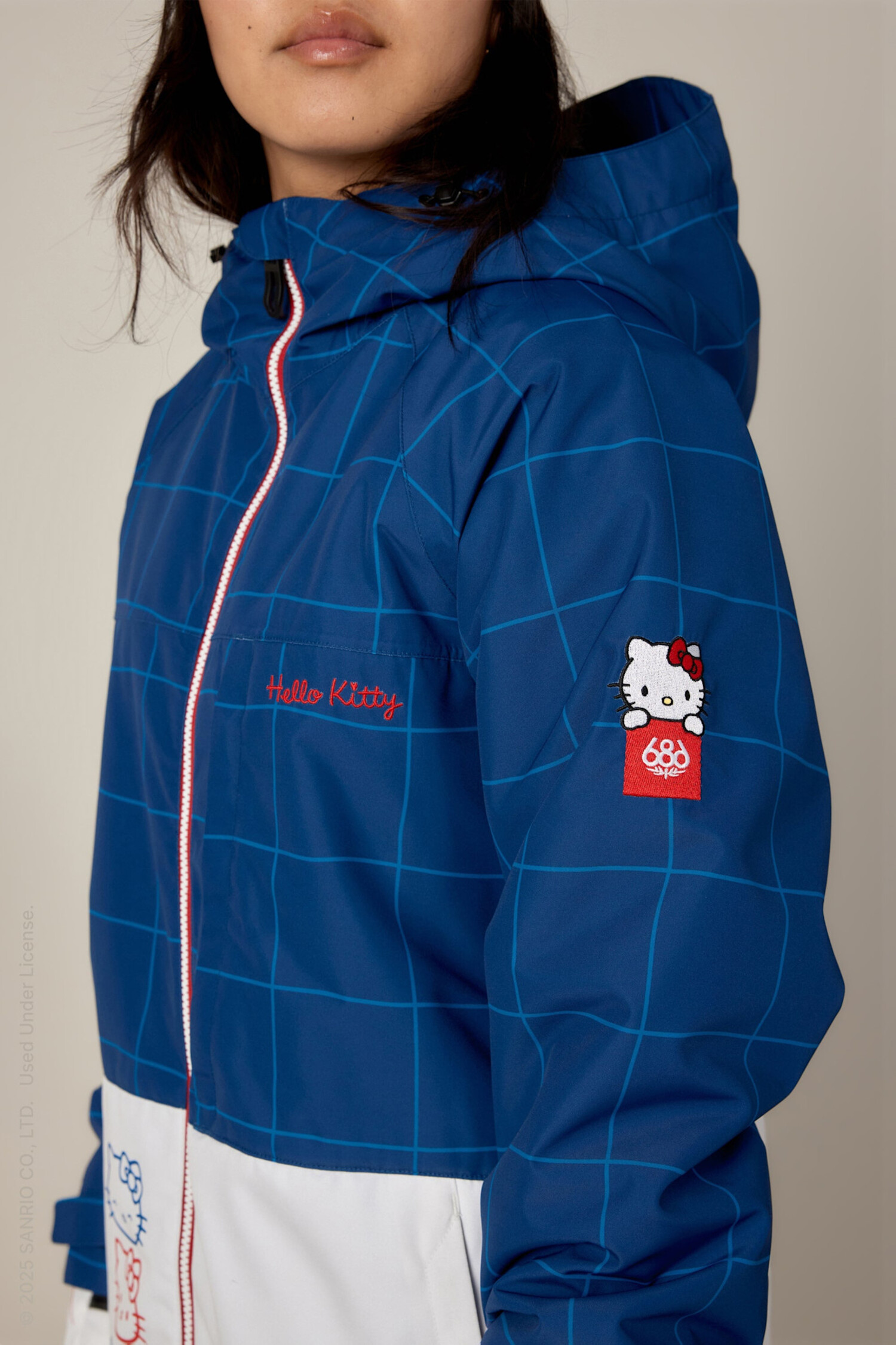 686 Athena Insulated Jacket (Womens) 2026 | Hello Kitty Blue Grid