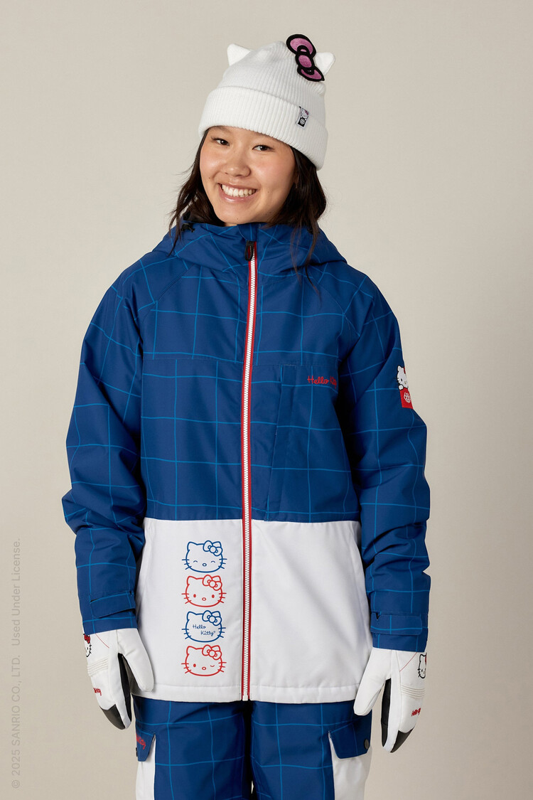 686 686 Athena Insulated Jacket (Womens) 2026 | Hello Kitty Blue Grid