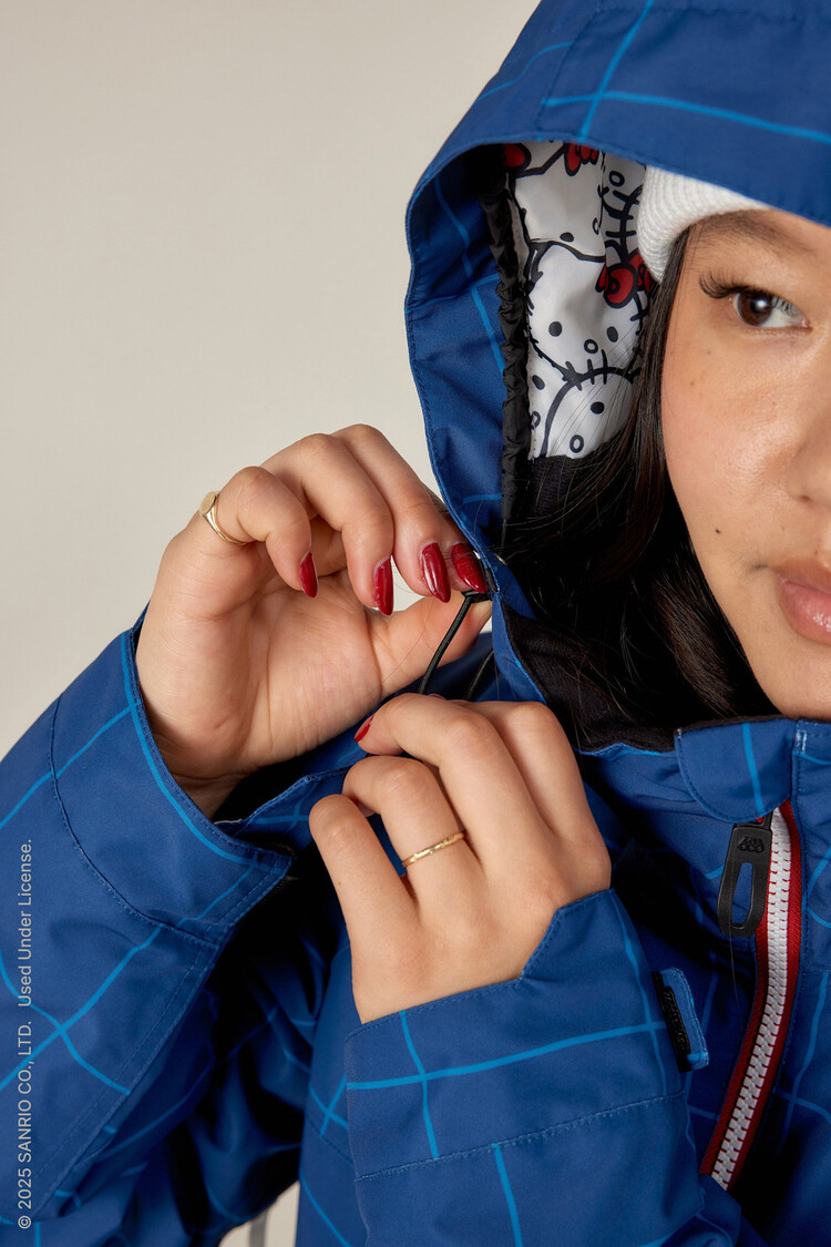 686 686 Athena Insulated Jacket (Womens) 2026 | Hello Kitty Blue Grid
