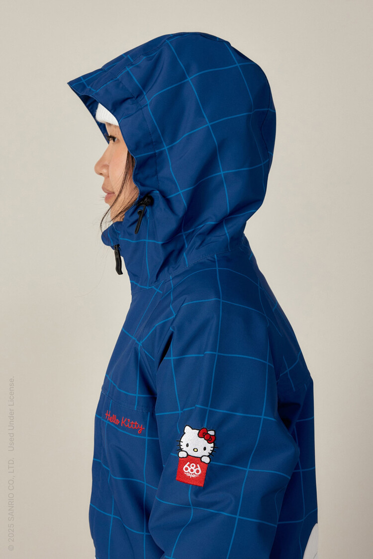 686 686 Athena Insulated Jacket (Womens) 2026 | Hello Kitty Blue Grid