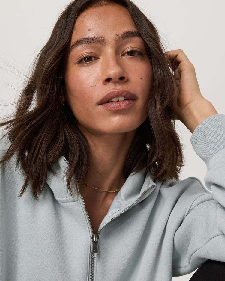 Vuori Vuori Restore Os Half Zip Hoodie (Womens) | Blue Haze