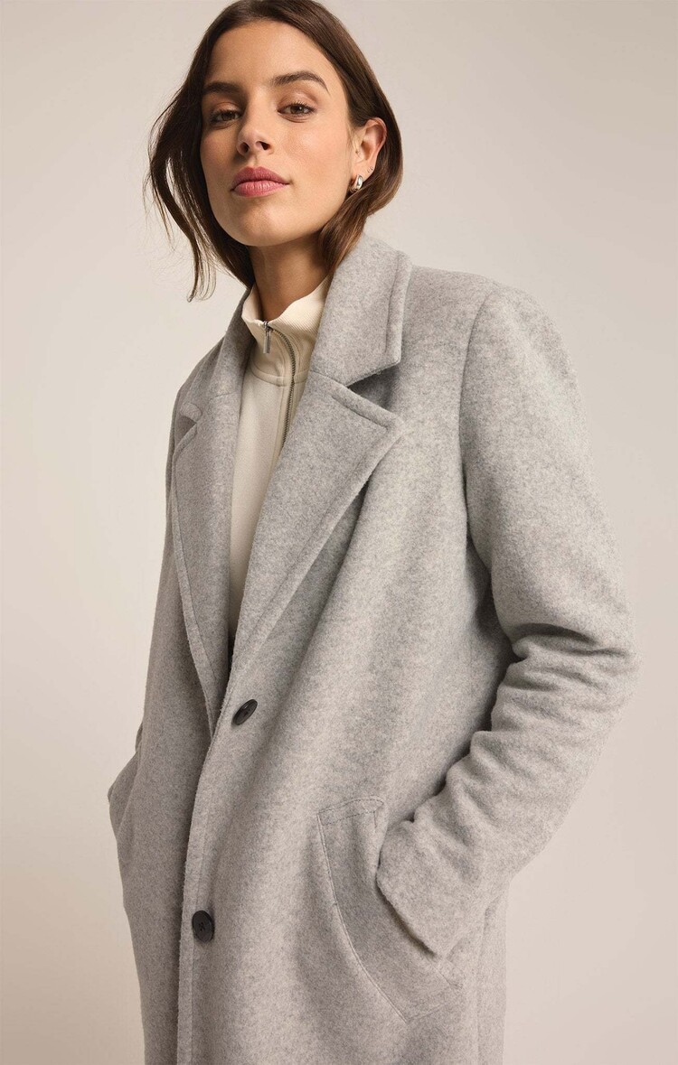 Z Supply Z Supply Conway Plush Coat | Classic Heather Grey