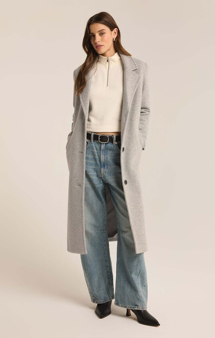 Z Supply Z Supply Conway Plush Coat | Classic Heather Grey