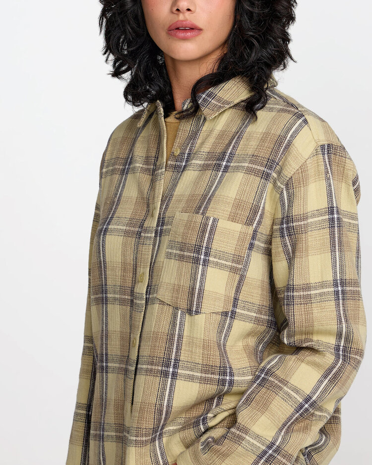 RVCA Rvca Breeze Flannel (Womens) | Sage Green