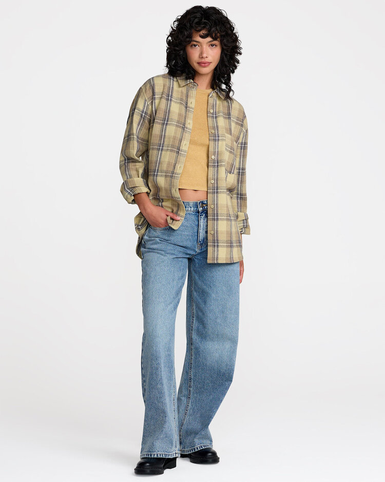 RVCA Rvca Breeze Flannel (Womens) | Sage Green