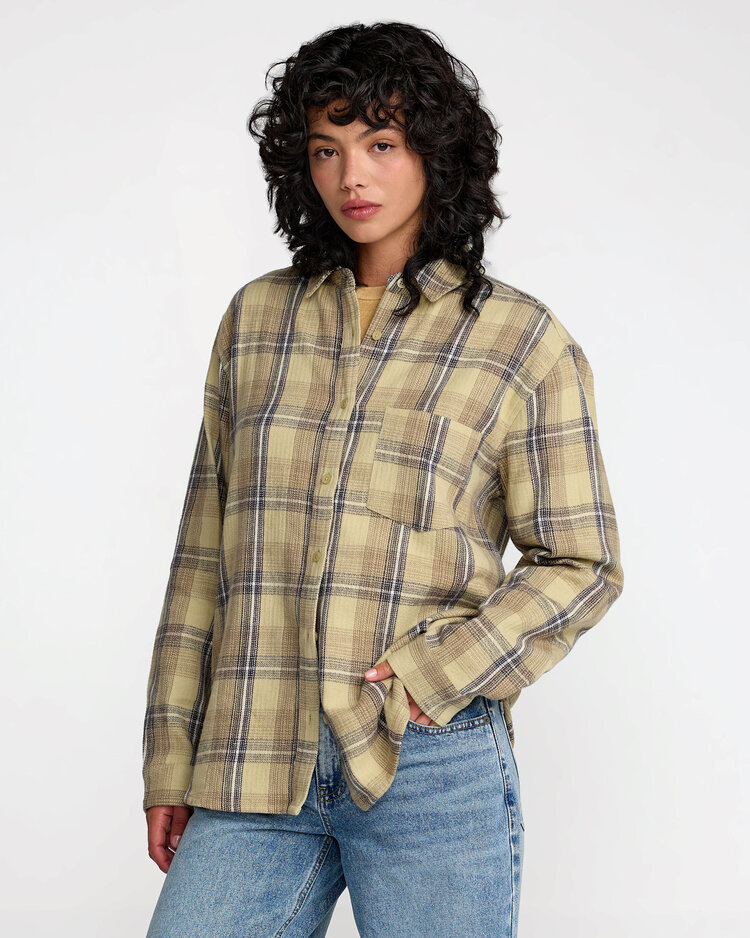 RVCA Rvca Breeze Flannel (Womens) | Sage Green