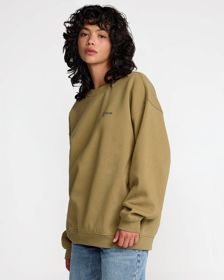 RVCA Rvca Baggie Bf Crew (Womens) | Lentil Green