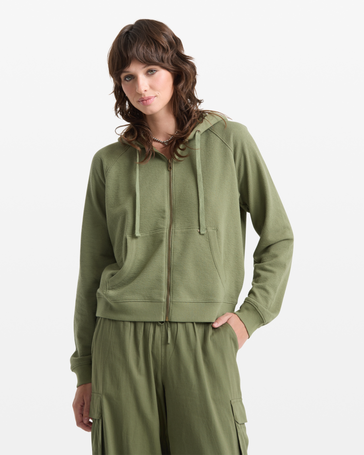 Volcom Volcom Lived In Fleece Zip (Womens) | Moss Stone