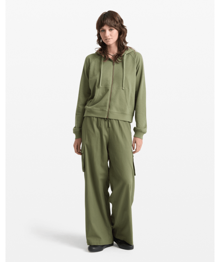 Volcom Volcom Lived In Fleece Zip (Womens) | Moss Stone