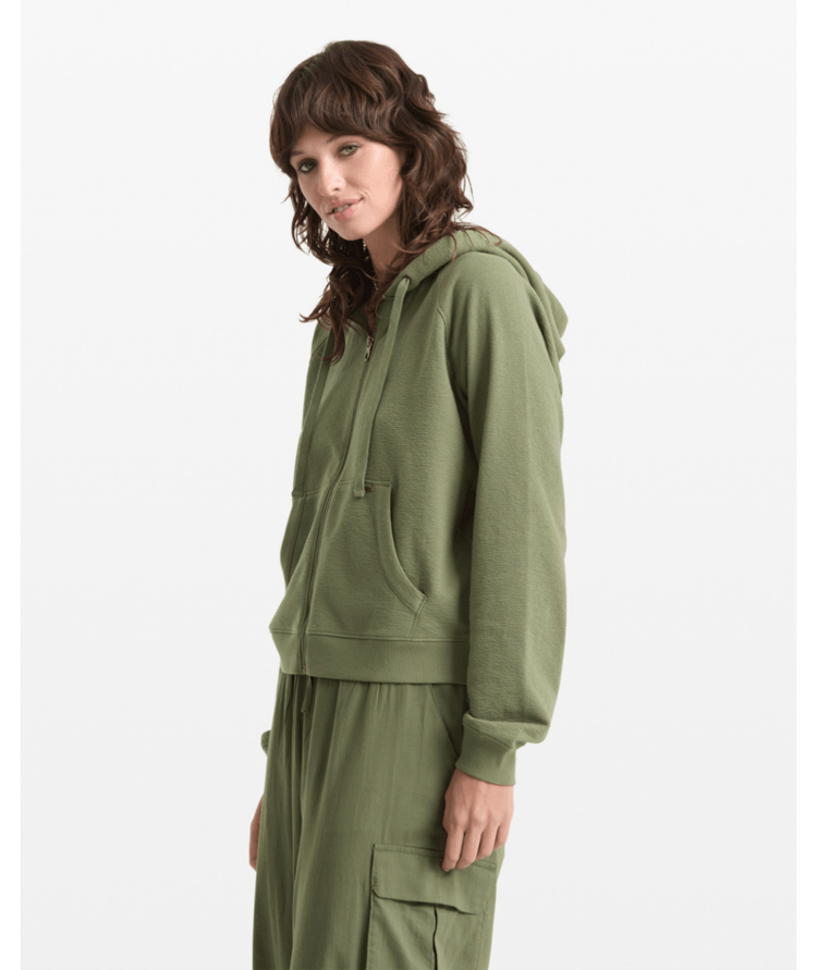 Volcom Volcom Lived In Fleece Zip (Womens) | Moss Stone