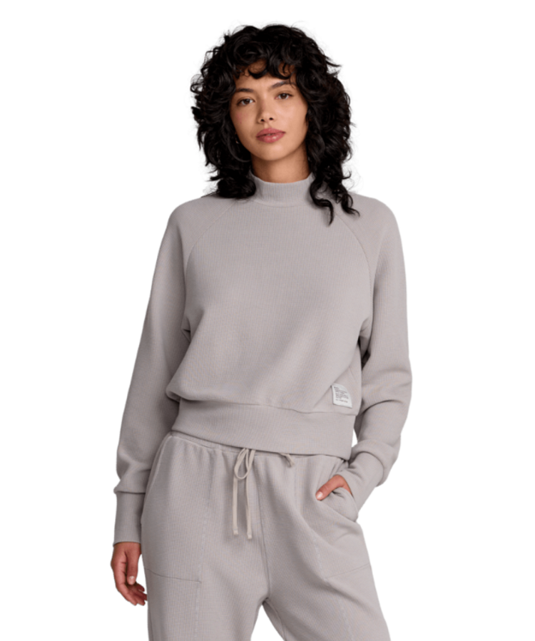 RVCA Rvca Sofie Waffle Mock Neck (Womens) | Sky Grey