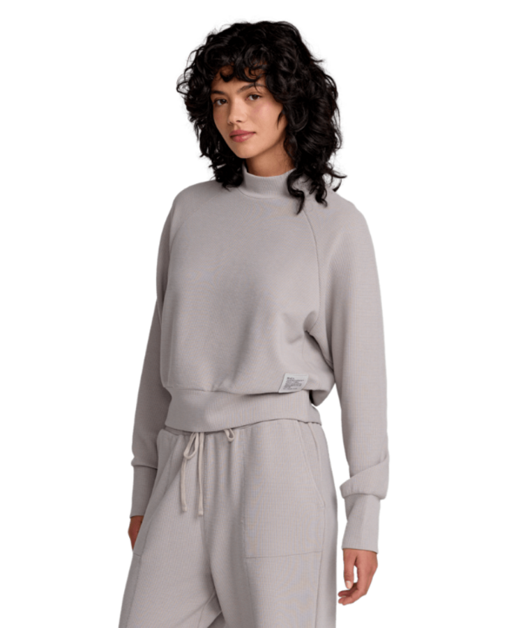 RVCA Rvca Sofie Waffle Mock Neck (Womens) | Sky Grey