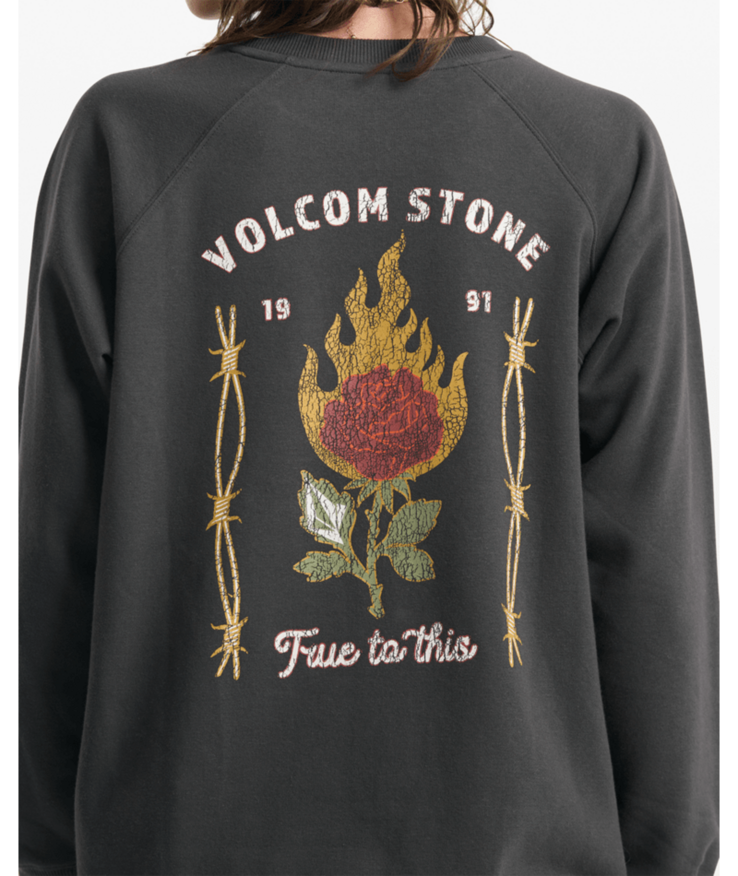 Volcom Women's Stone Magic Boyfriend Crew Fleece Sweatshirt