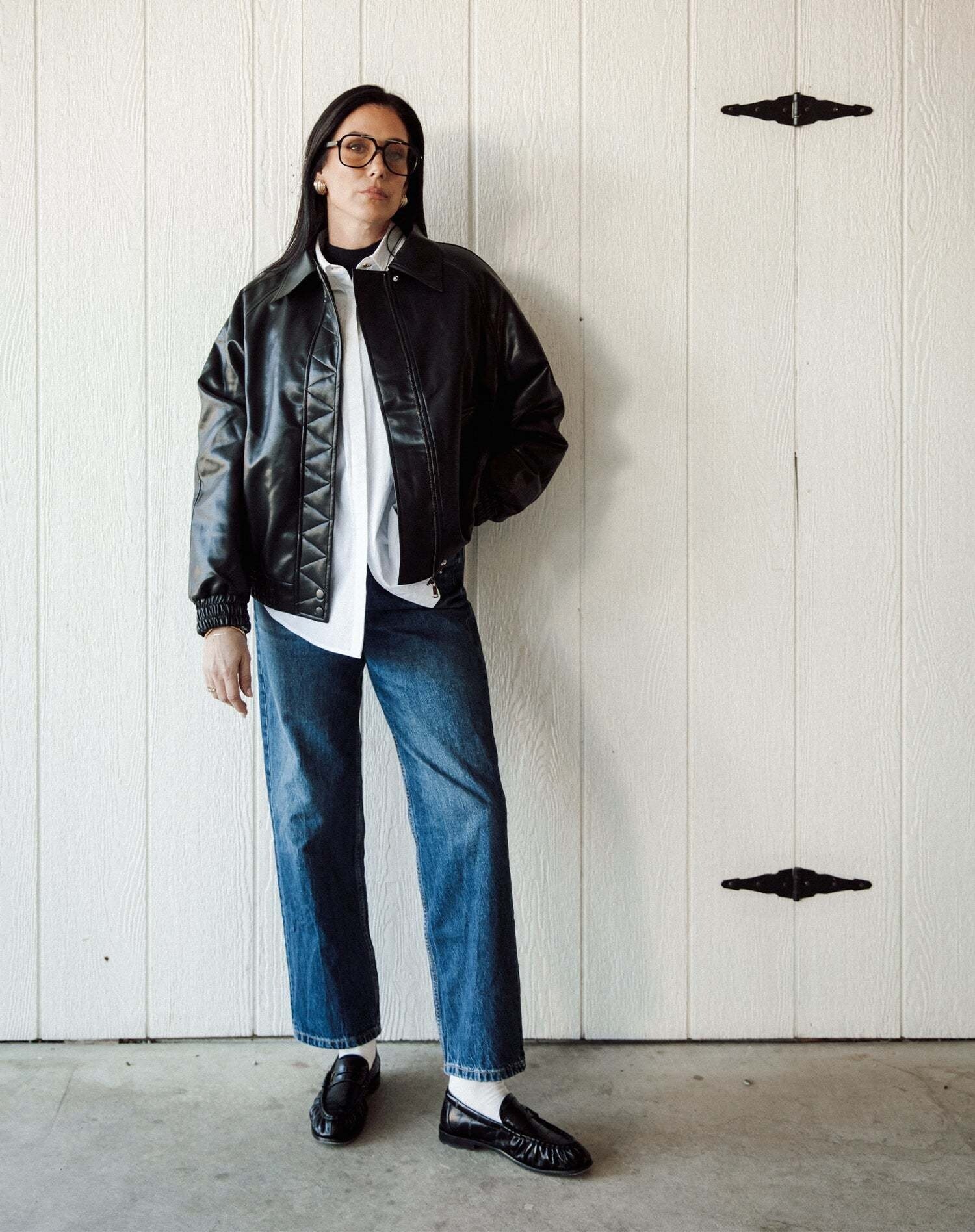 Brunette Christine Vegan Leather Bomber | Black - The Drop Rideshop