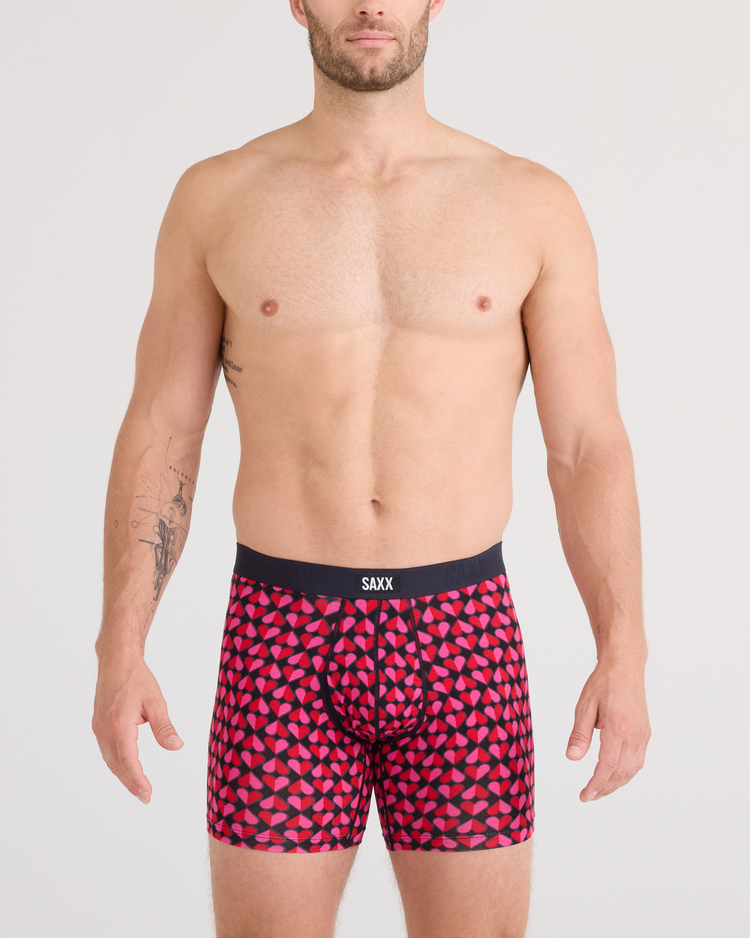 SAXX Saxx Vibe Xtra Soft Comfort Boxer Brief Fly | Love Check Baby-Black