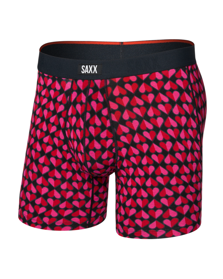 SAXX Saxx Vibe Xtra Soft Comfort Boxer Brief Fly | Love Check Baby-Black