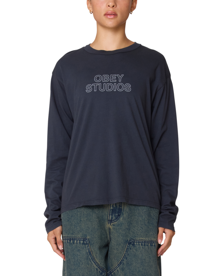 Obey Obey Studios Outline Tee (Womens) | Black