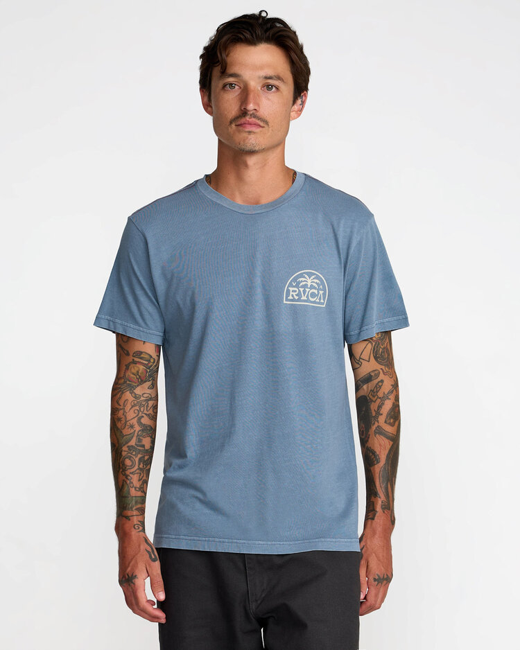RVCA Rvca Palm Serif Ss (Mens) | Vintage Navy
