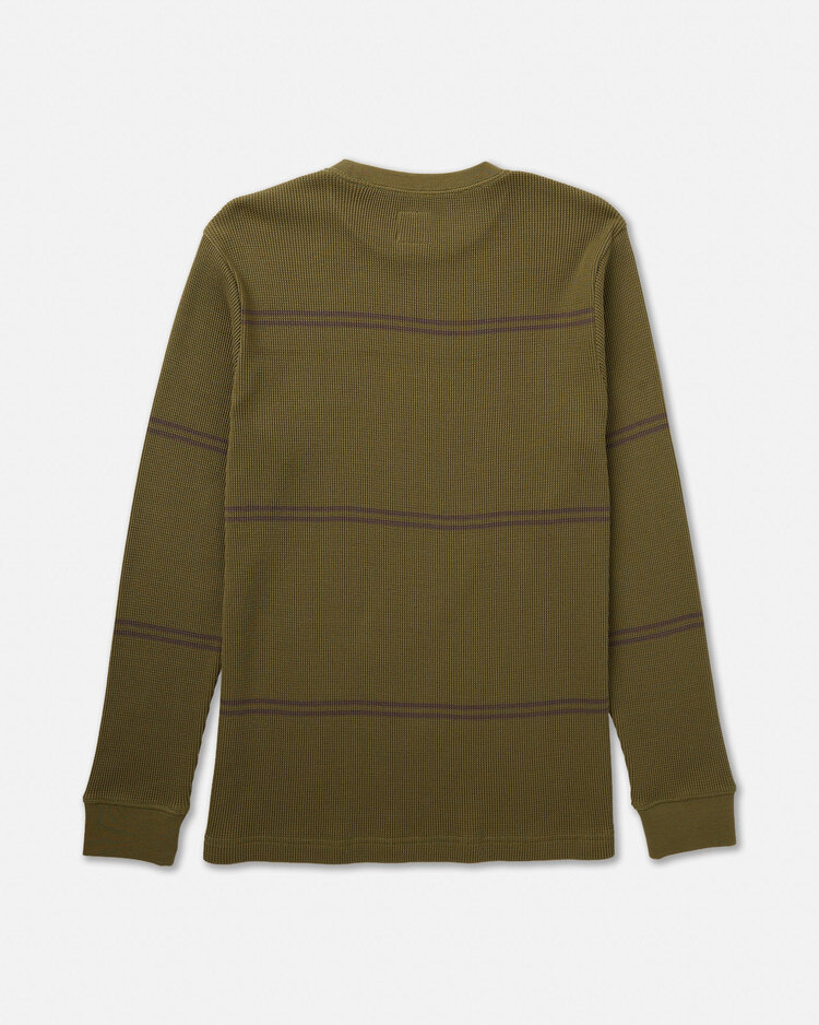 RVCA Rvca Dayshift Thermal Stripe Ls (Mens) | Olive