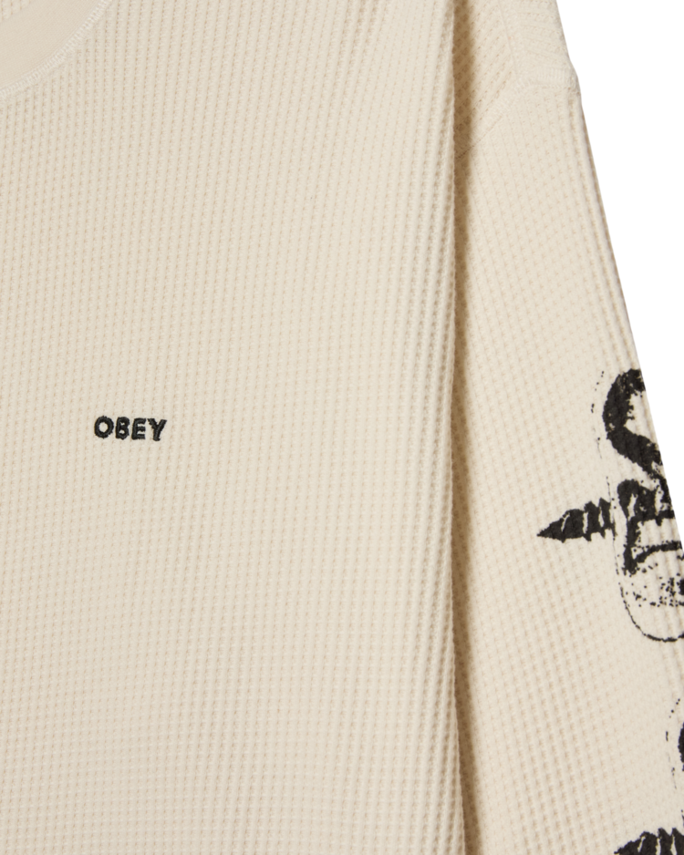 Obey Obey Obey Ears Thermal Ls (Mens) | Blanc De Blanc