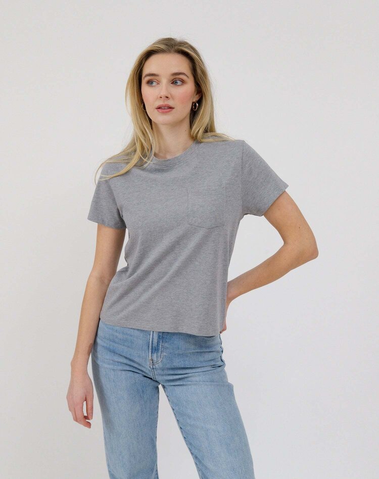 Brunette Brunette Regular Tee W/ Pockets | Grey Melange