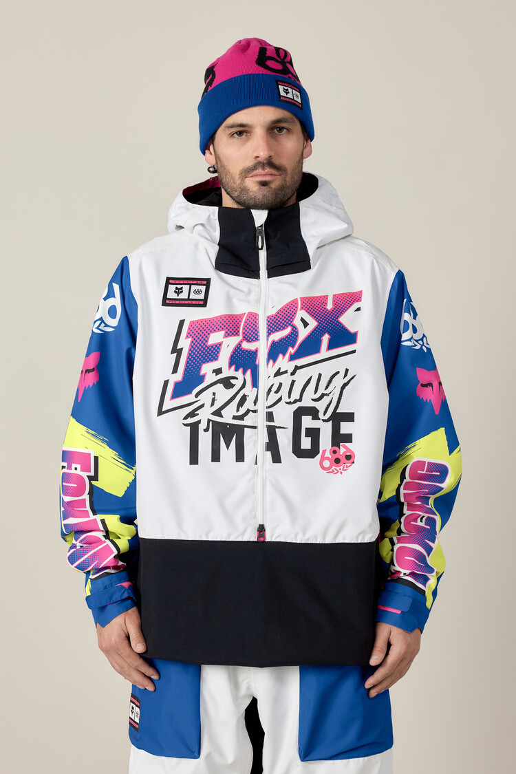 686 686 Fox Racing Shell Anorak (Mens) | Fox White Colorblock