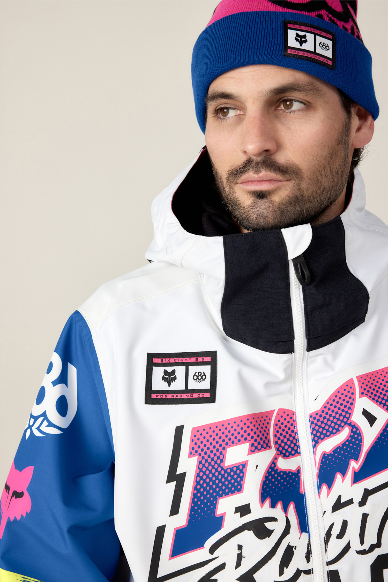 686 Fox Racing Shell Anorak (Mens) | Fox White Colorblock - The
