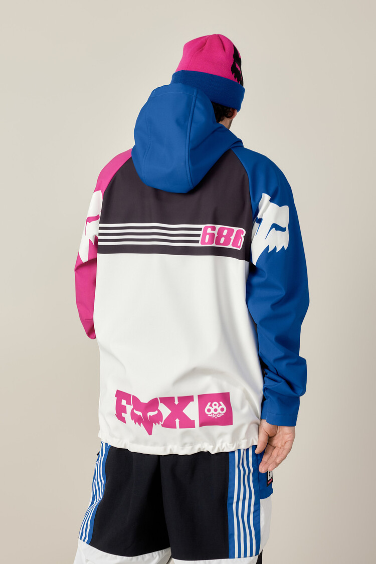 686 686 Fox Racing Watrproof Hoody (Mens) | Fox White Colorblock