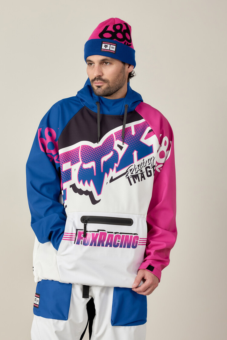 686 686 Fox Racing Watrproof Hoody (Mens) | Fox White Colorblock