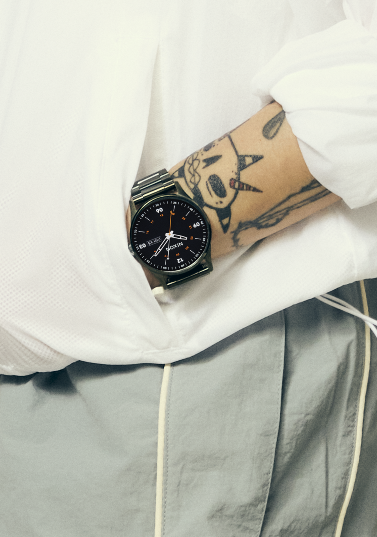 Nixon Sentry Stainless Steel | Dark Olive/Black - The Drop Rideshop