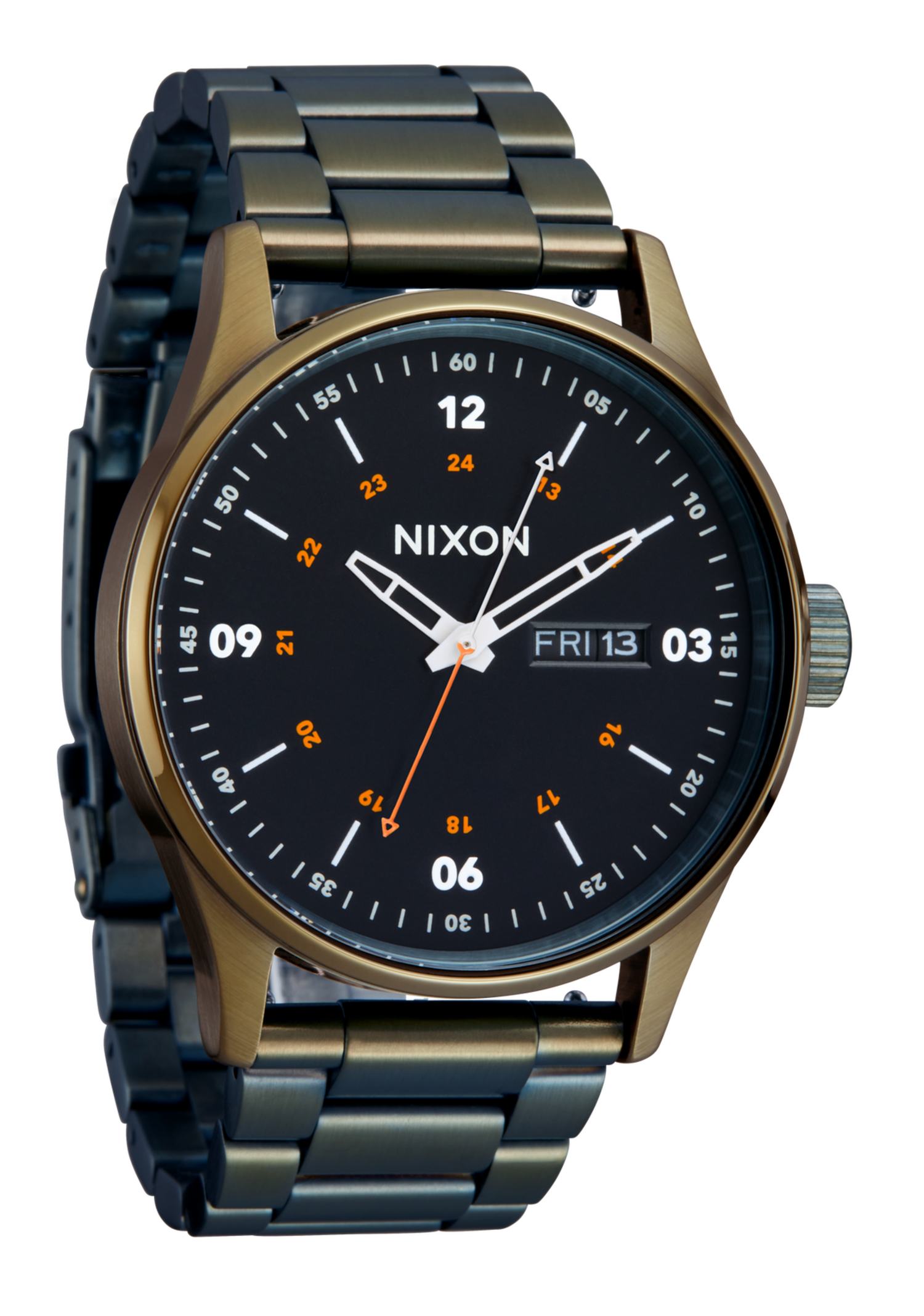 Nixon Sentry Stainless Steel | Dark Olive/Black - The Drop Rideshop