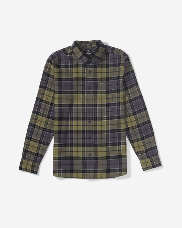 Volcom Volcom Cadenplaid Ls (Mens) | Dark Olive