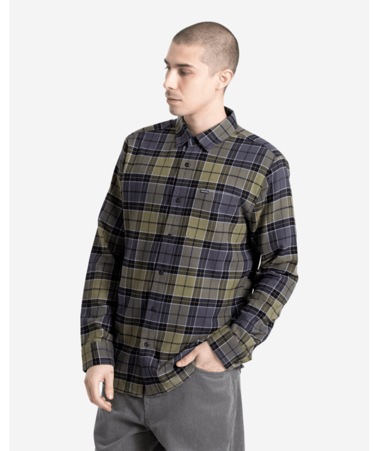 Volcom Volcom Cadenplaid Ls (Mens) | Dark Olive