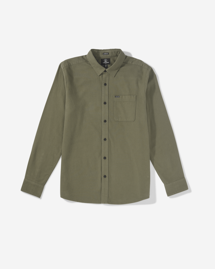 Volcom Volcom Caden Solid Ls (Mens) | Dark Olive