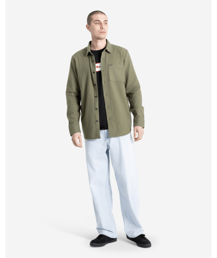 Volcom Volcom Caden Solid Ls (Mens) | Dark Olive