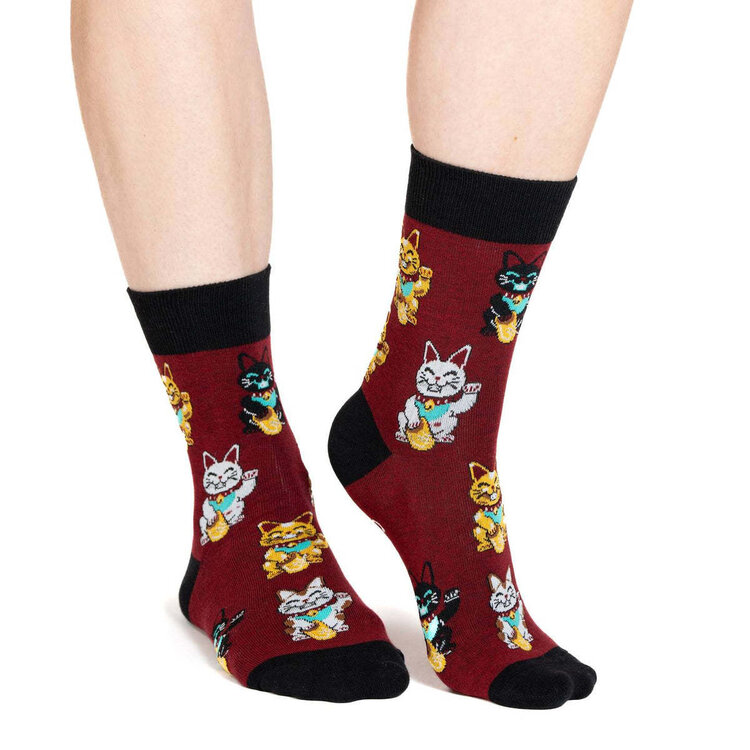 Good Luck Socks Good Luck Sock Lucky Waving Cat Socks (Womens) | 5-9
