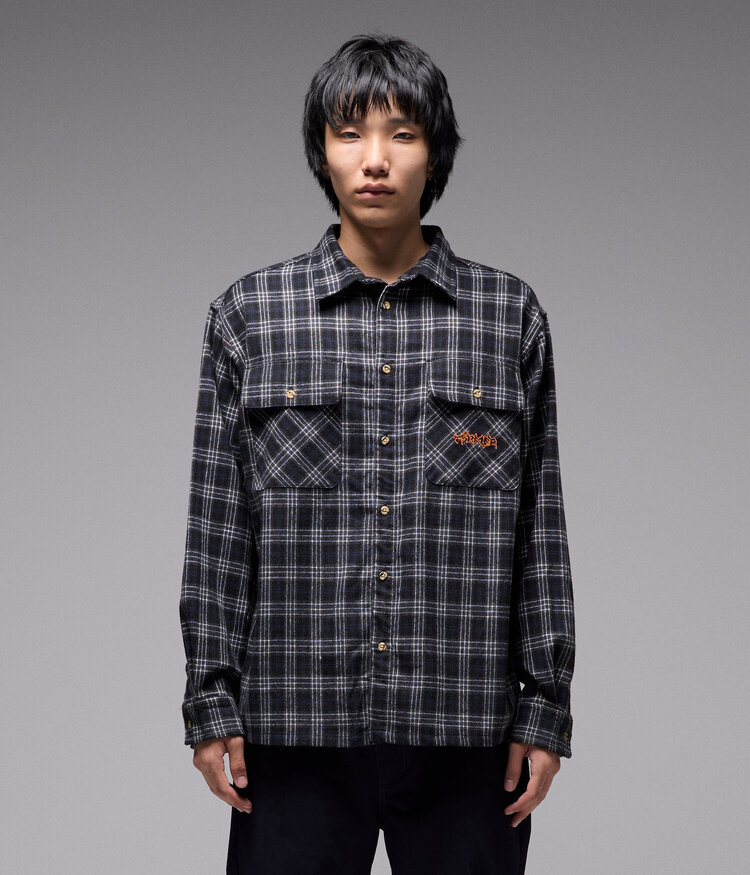 Former Former Vivian Flannel L/S Shirt (Mens) | Black