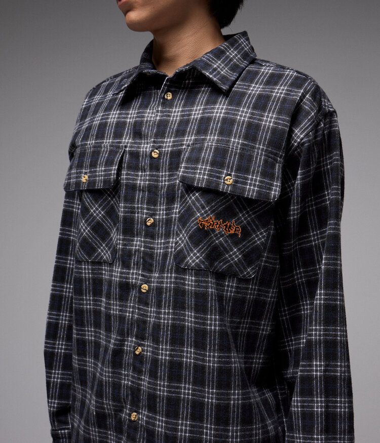 Former Former Vivian Flannel L/S Shirt (Mens) | Black