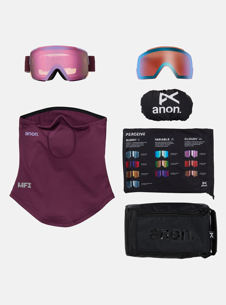 Anon Anon M5 Goggles 2026 | Deep Cherry/Perceive Cloudy Pink