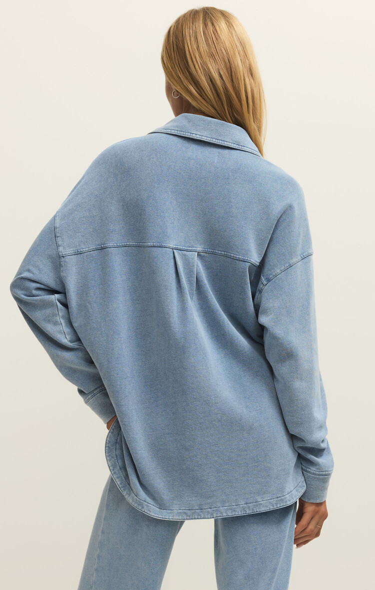 Z Supply Z Supply All Day Knit Denim Jacket | Ocean Air Indigo