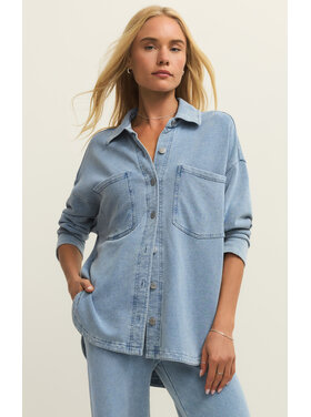 Z Supply Z Supply All Day Knit Denim Jacket | Ocean Air Indigo