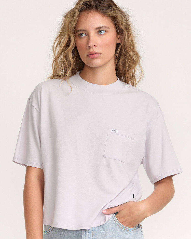 RVCA Rvca Kinney Tee Pocket Ptc (Womens) | Fog