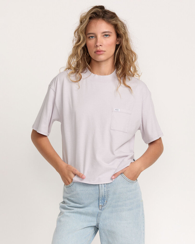 RVCA Rvca Kinney Tee Pocket Ptc (Womens) | Fog