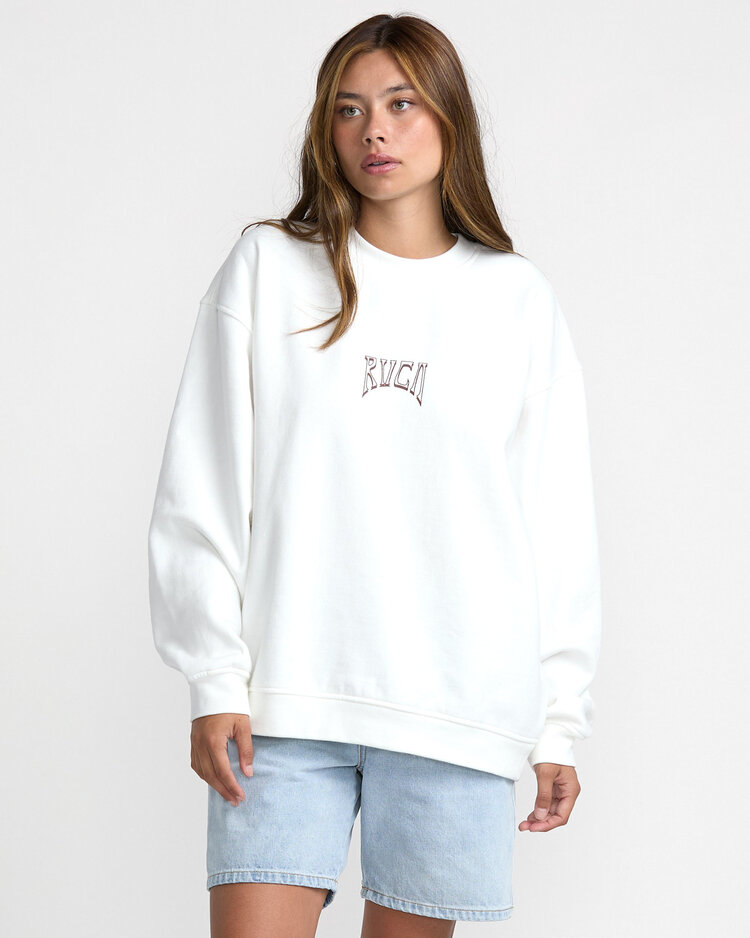 RVCA Rvca Baggie Bf Crew (Womens) | Vintage White
