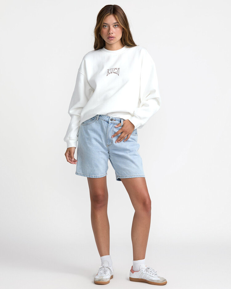 RVCA Rvca Baggie Bf Crew (Womens) | Vintage White