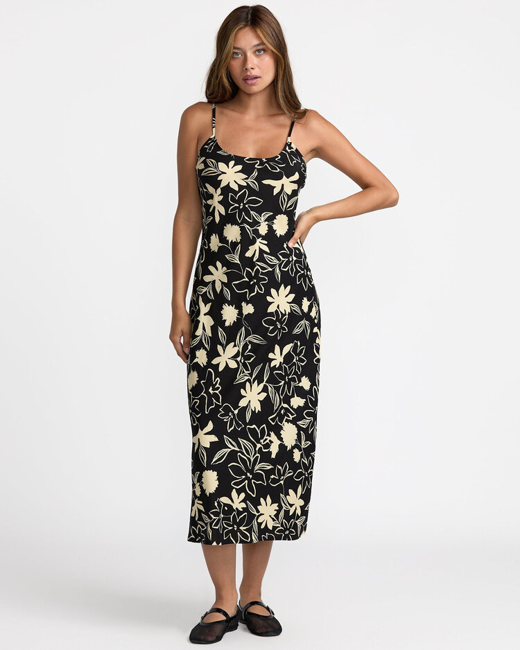RVCA Rvca Aelia Midi Dress (Womens) | Rvca Black