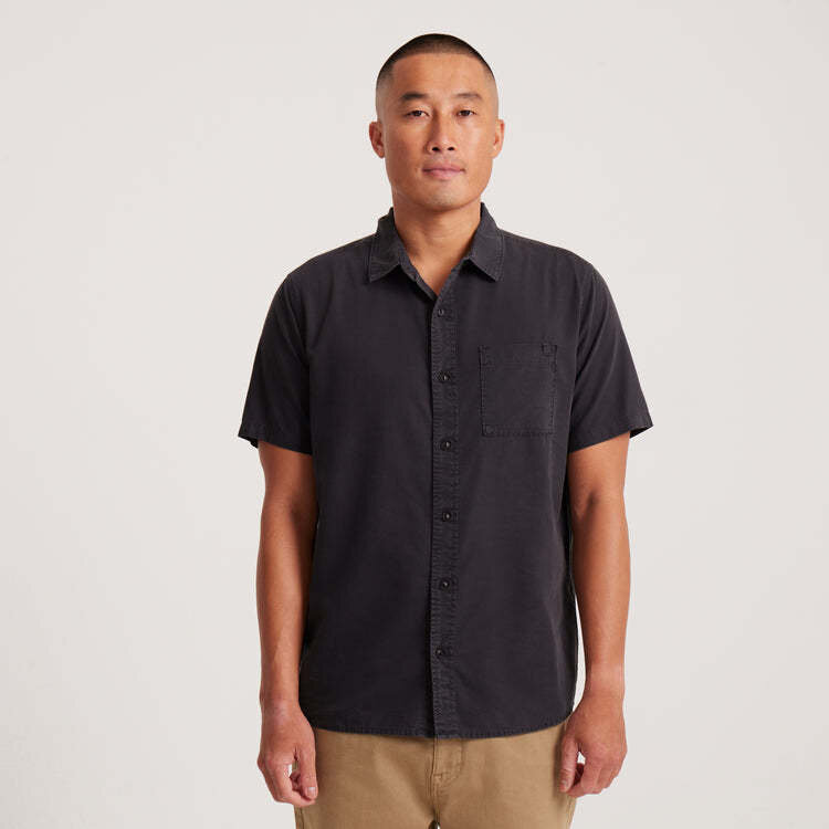 Roark Roark Made To Fade Ss Woven (Mens) | Washed Charcoal