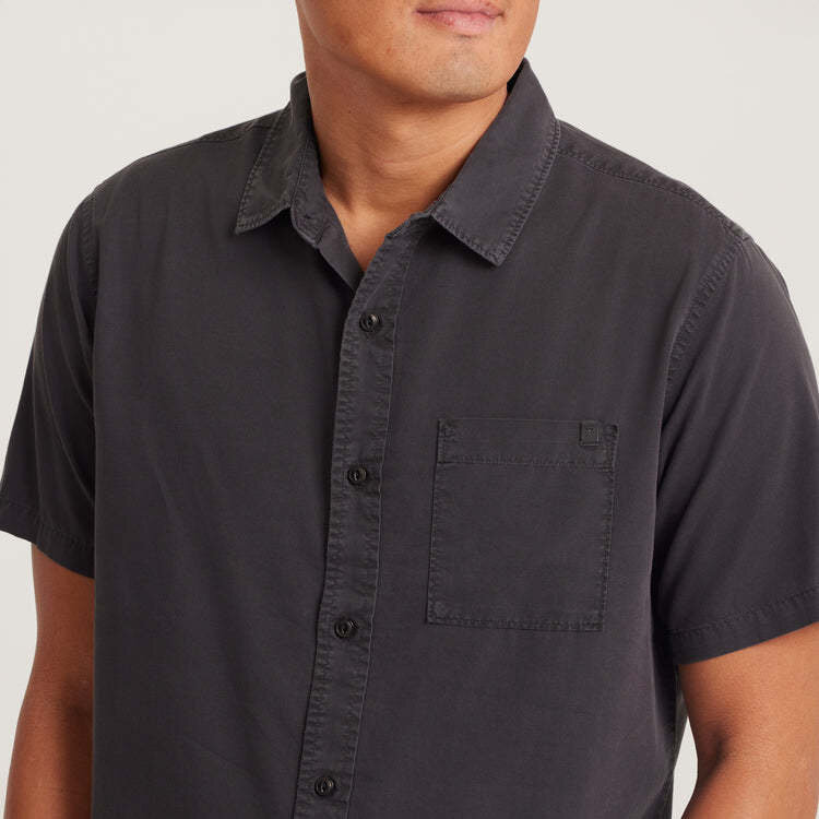 Roark Roark Made To Fade Ss Woven (Mens) | Washed Charcoal
